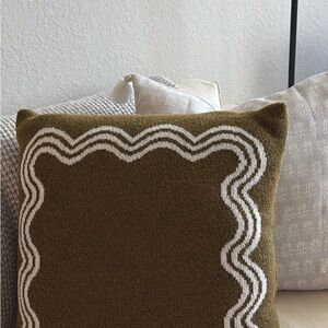 Studio McGee Olive and White Accent Pillow